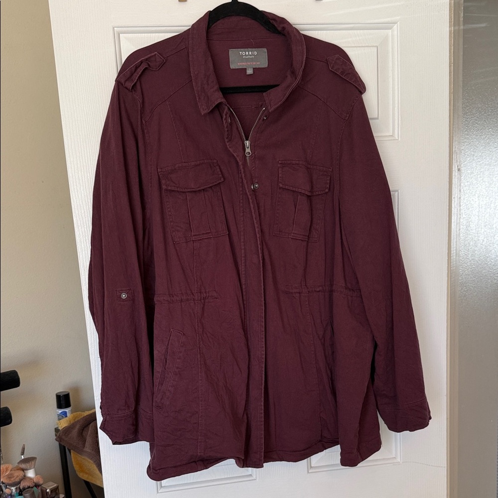 Torrid Deep Burgundy Utility Jacket